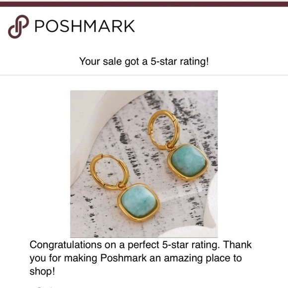 Re-stocked‼️ 18k gold plated natural turquoise dangle earrings - Picture 10 of 12